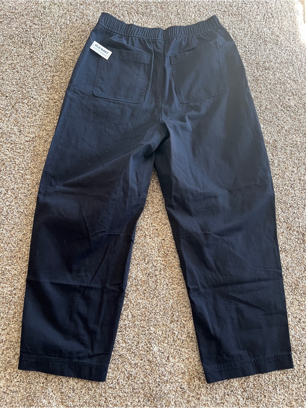 New Old Navy High Waisted Barrel Ankle Pants Navy Blue Trouser - Picture 9 of 11
